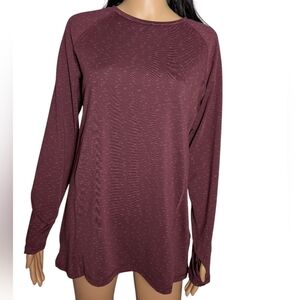 Earth Yoga Eggplant Purple Long Sleeve Shirt Large